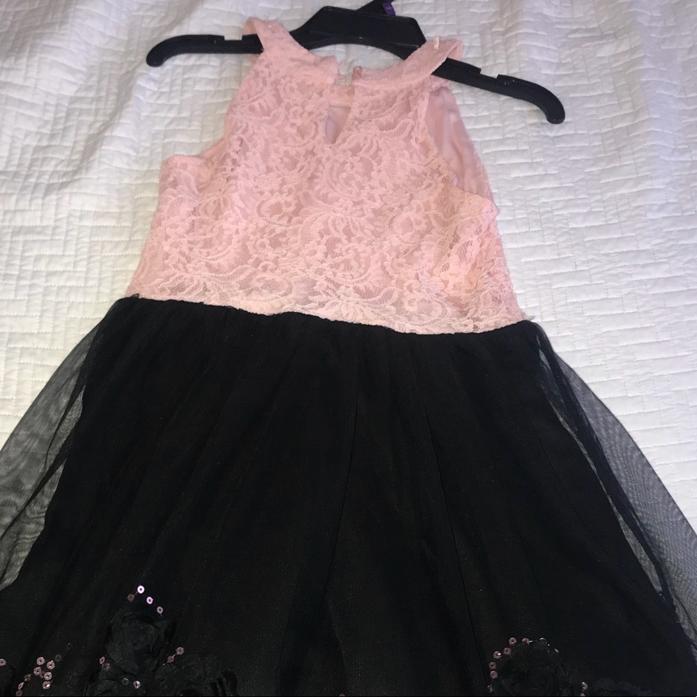 Pink and black little girls dress